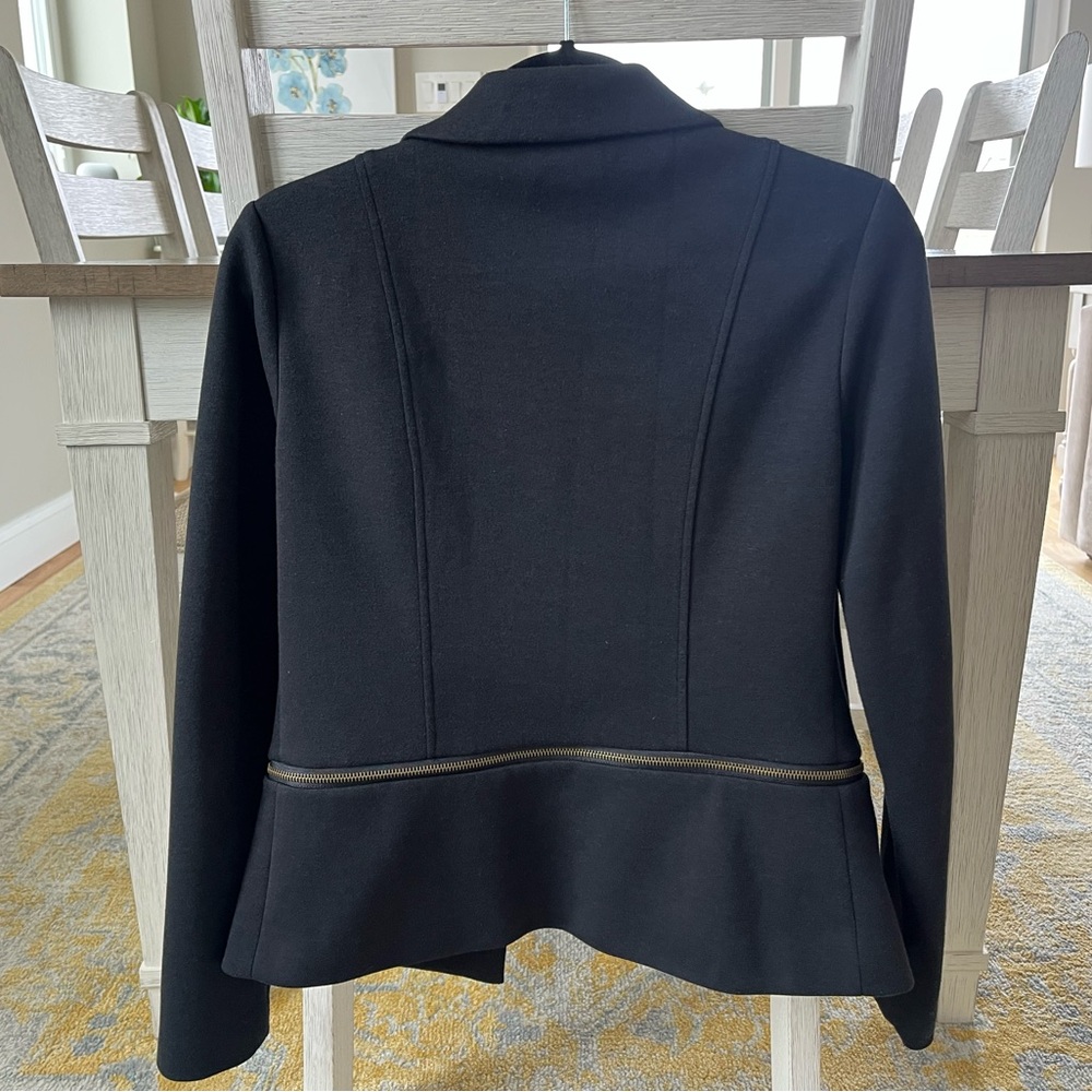 Central Park West - Black Blazer - Gold Zipper Detail at Waist - Size Small - Picture 4 of 9